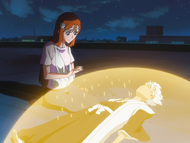 Orihime heals Tōshirō Hitsugaya.