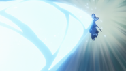 Rukia utilizes Sōren Sōkatsui against the Hollow.