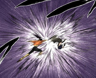 Suì-Fēng and Yoruichi clash rapidly and repeatedly.