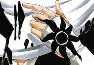 Byakuya's hand is caught in Zommari's Amor.