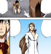 410Aizen declares.png (640 KB) Aizen declares that he is going to kill Tatsuki and Keigo to speed Ichigo's development.