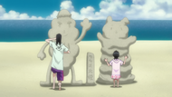 Byakuya Rukia Sand Sculptures