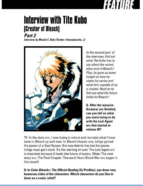 Forum Tite Kubo Interviews Bleach Wiki Fandom