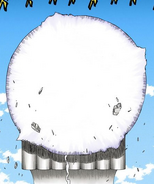 Gōkei stabilizes into a swirling sphere of blade petals