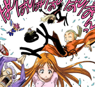 The Shun Shun Rikka appear above Orihime.