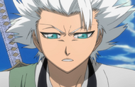 Hitsugaya asks Ichigo who he is.