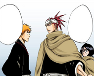 Renji warns Ichigo against worrying about Rukia's wellbeing as a warrior.