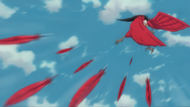 Abirama uses Devorar Pluma as Izuru avoids his attacks.