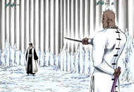 Byakuya confronts the Espada Zommari Rureaux.