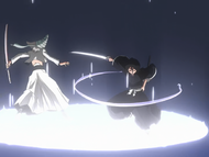 Rukia uses Some no mai, Tsukishiro against Di Roy.