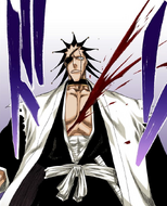 Kenpachi is cut across the center of his chest by Ichigo.