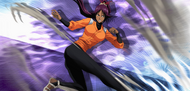 Yoruichi wearing her normal attire.