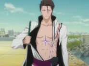 Aizen con el Hogyoku implantado