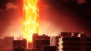 The surrounding area is destroyed when Love utilises Hifuki no Kozuchi in combat.