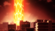 The surrounding area is destroyed when Love utilises Hifuki no Koduchi in combat.