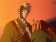 Renji begs Ichigo to save Rukia.