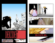 Rangiku, Izuru, Gin, and Ichigo on the cover of Chapter 405.