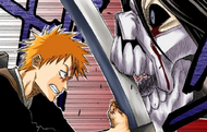 Ichigo blocks Acidwire with his Zanpakutō.