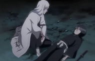 Ukitake with an injured Rukia.