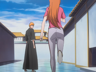 Orihime informs Ichigo of Rukia's disappearance.