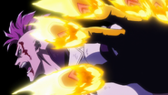 Bazz-B ignites all five of his fingers.