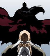 The real Yhwach appearing behind Yamamoto.