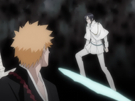 Uryū mocks Ichigo for his poor Reishi control.