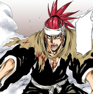 Renji demands that Szayelaporro get out of his way after learning of Rukia's fate.