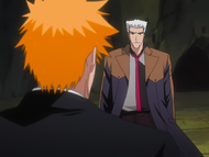 Ichigo is confronted by a hallucination of Jin Kariya.