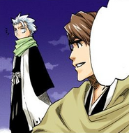 Aizen wishes Hitsugaya a happy birthday.