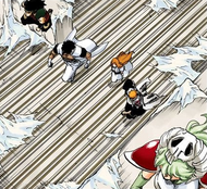 Ichigo's group moves through the city.