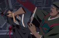 Ichigo cuts Jai's arm off to free Senna.