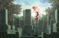 Senna slowly fades away in Ichigo's arms.