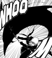 Ichigo uses Getsuga Tenshō in his battle against Ulquiorra.