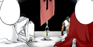 Yhwach explains the name of his new palace, Wahrwelt, to Haschwalth and the Sternritter.