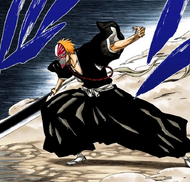 Ichigo dons his Hollow mask.