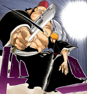 Ichigo effortlessly blocks Jidanbō's axe.