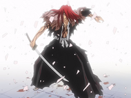 Renji shatters the blades surrounding him.