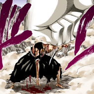 Ikkaku withstands Edrad's blow.