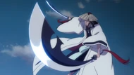 Shunsui Kyōraku releases his Shikai to counter 's release.