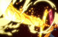 Bazz-B forms a blade of flames using Burner Finger 4.