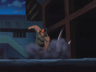 Koga slams Ichigo into the ground.