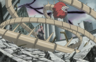 Renji activates his Bankai, Hihiō Zabimaru.