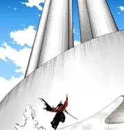 Ichigo reaches the base of the tower Orihime is located in.