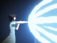 Rukia fires Hadō #33. Sōkatsui at Orihime once more.