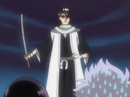 Byakuya prepares to punish Isane Kotetsu and Nemu Kurotsuchi for their transgression.