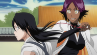 Yoruichi playing with Byakuya Kuchiki over 110 years ago.