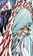 Grimmjow roars, unleashing a powerful shockwave.