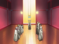 Hitsugaya attends a captains meeting.