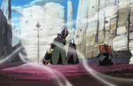Blanks swirl around Senna at Ganryū's behest.